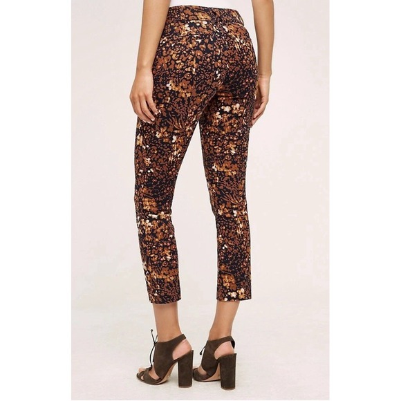 The Essential Slim by Anthropologie Women's Size 6 Brown Orange Pants Trousers - Picture 3 of 16